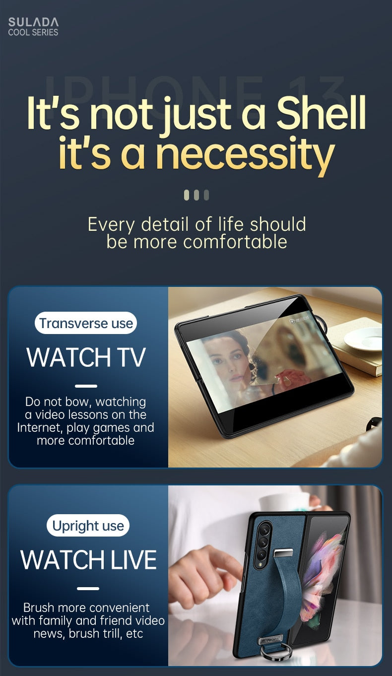 Leather Cover with Portable Wristband For Samsung Galaxy Z Fold - Premium Mobile Phone Cases from Dressmycell.com - Just $25! Shop now at Dressmycell.com Leather Cover with Portable Wristband For Samsung Galaxy Z Fold - Premium Mobile Phone Cases from Dressmycell.com - Just $25! Shop now at Dressmycell.com